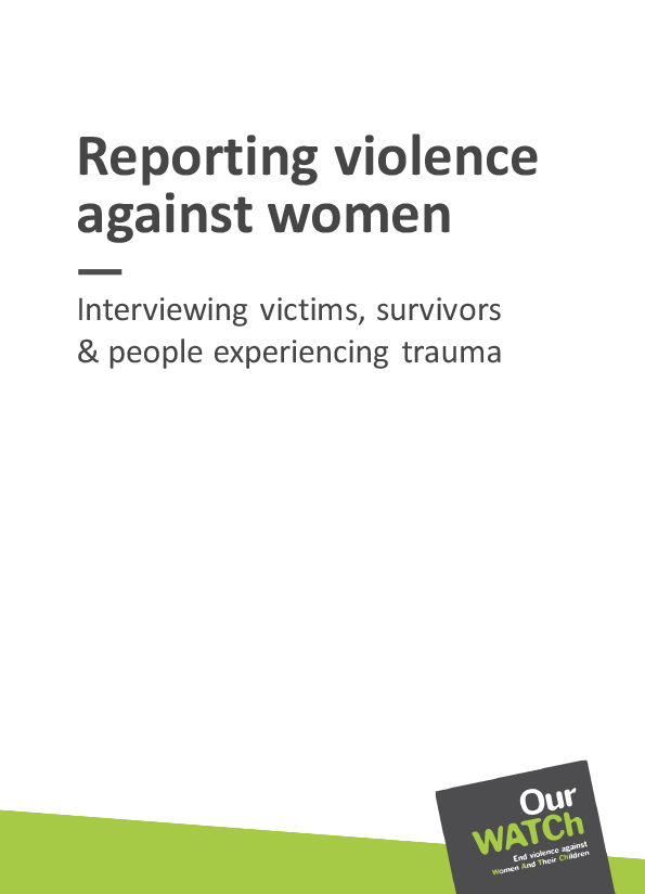 Cover of resource with Our Watch branding in green and grey with the Our Watch logo.