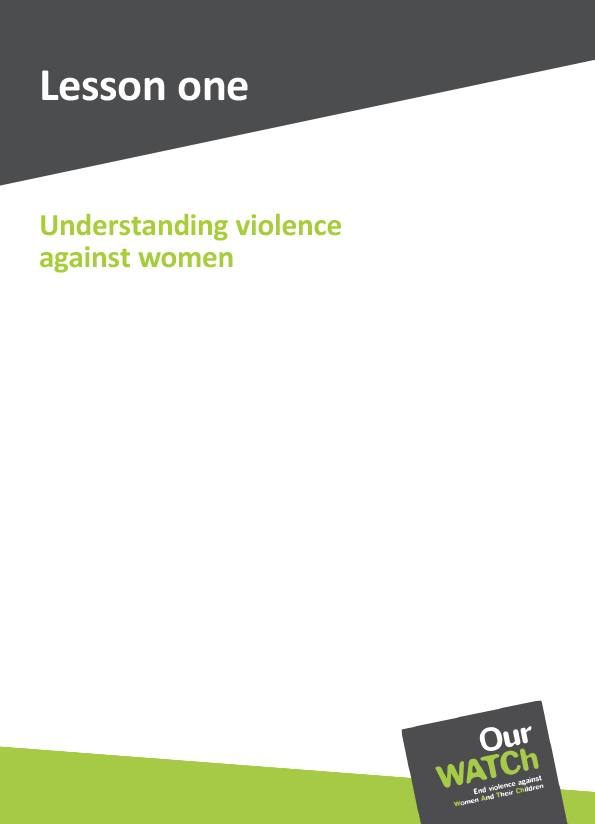 Cover of resource with Our Watch branding in green and grey with the Our Watch logo.